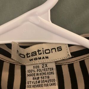 Notations Black and Tan Striped Top